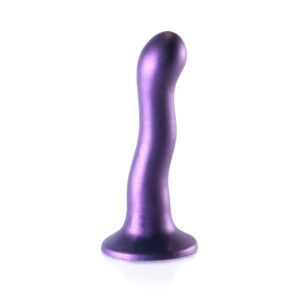 Ouch Ultra Soft Silicone Curvy G Spot Dildo 7inch Metallic Purple | Stylised & Non Penis Shape