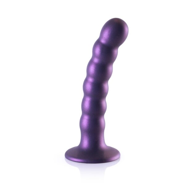 Ouch Beaded Silicone G Spot Dildo 5inch Metallic Purple | Stylised & Non Penis Shape