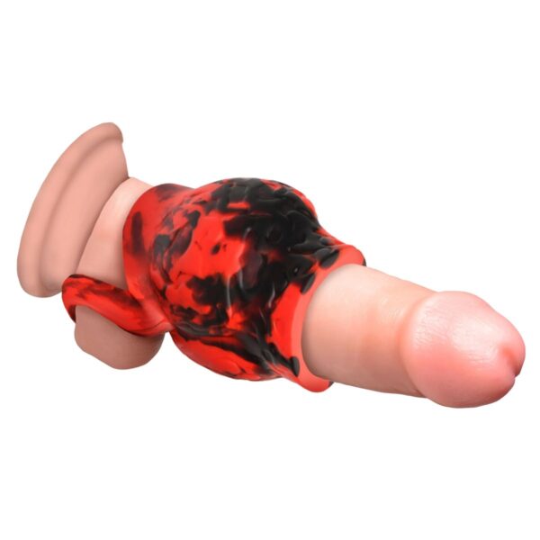 Creature Cocks Hell Hound Silicone Girth Enhancer With Ball Strap Medium | Cock Rings