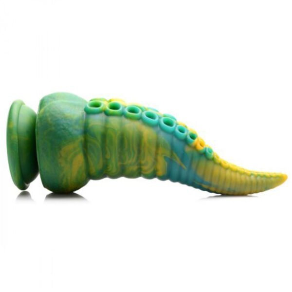 Creature Cocks Monstropus Tentacled Marble Green and Yellow Monster Silicone Dildo - Image 3