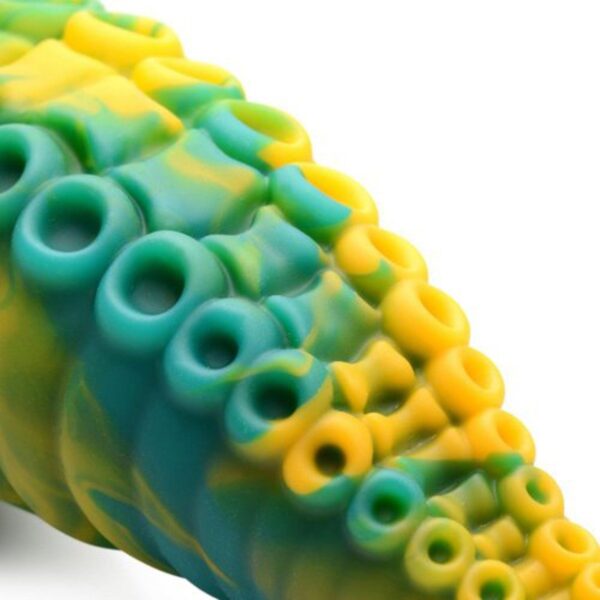 Creature Cocks Monstropus Tentacled Marble Green and Yellow Monster Silicone Dildo - Image 4