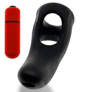 Hunkyjunk Buzzfuck Sling With Taint Vibe Vibrating Cock Sling Tar Ice | Cock Rings