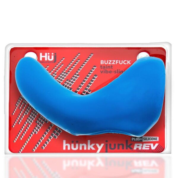 Hunkyjunk Buzzfuck Sling With Taint Vibe Vibrating Cock Sling Teal Ice - Image 2