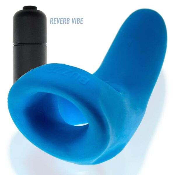 Hunkyjunk Buzzfuck Sling With Taint Vibe Vibrating Cock Sling Teal Ice - Image 3