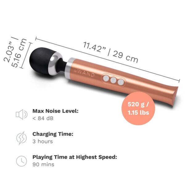 Le Wand Diecast Rechargeable Massager Rose Gold - Image 7