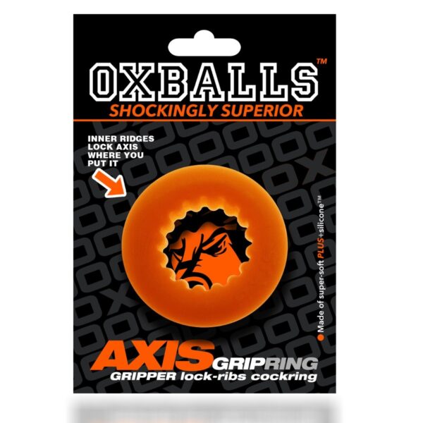 Oxballs Axis Rib Griphold Cockring in Orange Ice - Image 2