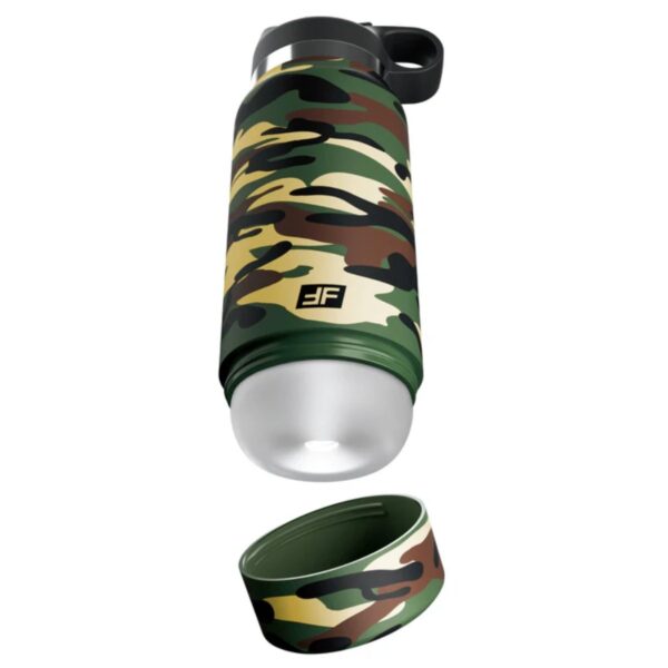 PDX Plus Fap Flask - Happy Camper Discreet Stroker - Camo - Frosted | Male Masturbators & Strokers