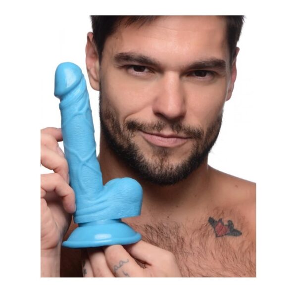 Pop Peckers Dildo With Balls Blue (6.5”) - Image 4