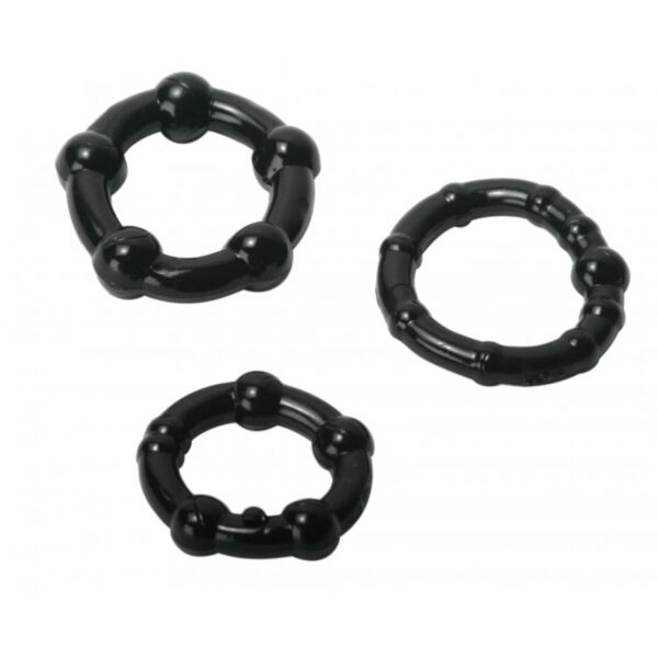 Trinity For Men Penis Rings Set Of 3 TPR Black | Cock Rings