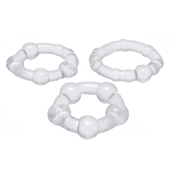 Trinity For Men Penis Rings Set Of 3 TPR Clear | Cock Rings