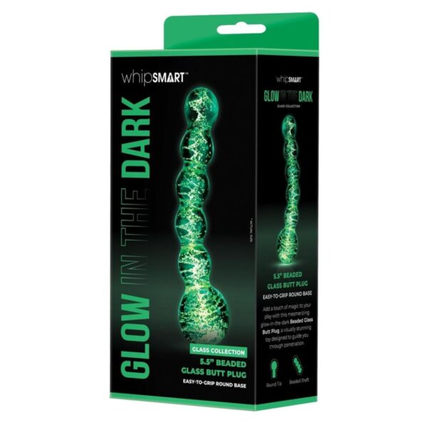 Whipsmart Glow In The Dark Beaded Sensual Glass Dildo & Plugs Dildo - Image 2