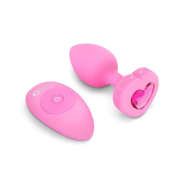 b-Vibe Vibrating Heart Plug Pink S/M | Anal Sex Toys